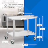 thumbnail of Royal Catering Servierwagen - Edelstahl - 2 Borde - Ablagen: 80 x 57 cm - 300 kg - 53 cm Abstand -