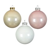 thumbnail of 20 Weihnachtskugeln 6cm Glas Christbaumkugeln Set rosa perle Mix