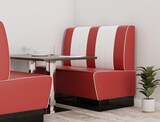 thumbnail of Americano Retro Eckbank | 244x244 cm | Dinerbank Set Rot & Weiß | Gastro Sitzbank mit Ecke