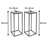 thumbnail of 2x DanDiBo Blumenhocker Metall Schwarz Eckig 62,5 cm Blumenständer Beistelltisch 434 Blumensäule Modern Pflanzenständer Pflanzenhocker