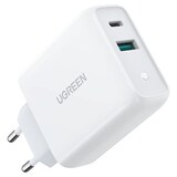 thumbnail of Ugreen - Wall Charger (60468) - USB-A, QC 3.0, Type-C, PD, 36W, 3A - White