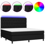 thumbnail of vidaXL Boxspringbett mit Matratze & LED Schwarz 180x200 cm Stoff