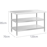 thumbnail of Royal Catering Edelstahl-Arbeitstisch - ECO - 120 x 70 cm - 500 kg - Zwischenboden -