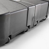 thumbnail of Vrijhangende parasol 3×4 m kantelbaar, draaibaar en met verzwaringsplaat op wielen van grijs aluminium