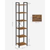 thumbnail of Helloshop26 - Bibliothèque 6 niveaux étagère livres meuble de rangement ouvert pour bureau salon chambre 40 x 30 x 1786 cm marron 12_0004186