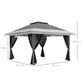 thumbnail of Outsunny carpa plegable gazebo 3,6x3,6 m con 4 paredes laterales de malla anti-UV altura ajustable bolsa de arena y bolsa de transporte gris oscuro