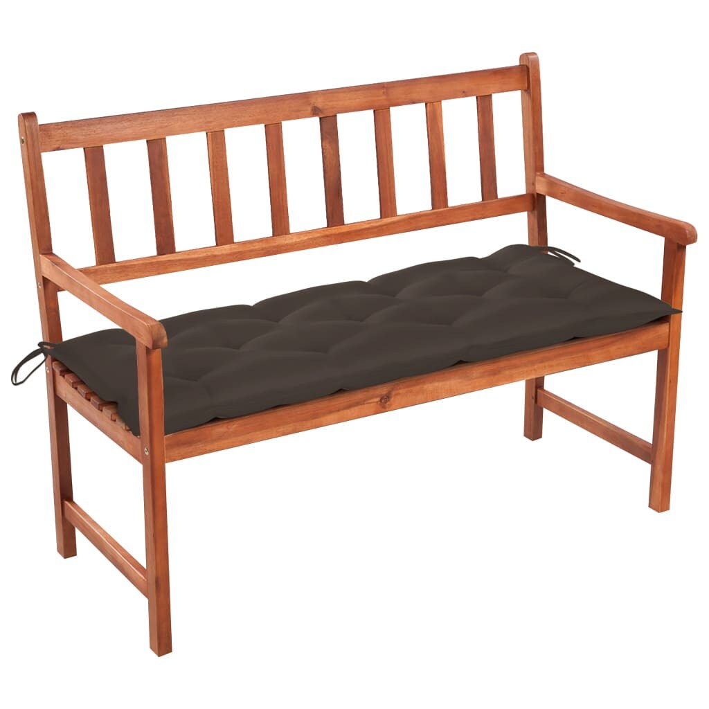 vidaXL Gartenbank mit Auflage 120 cm Massivholz Akazie