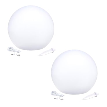 2 Boules lumineuses solaires ∅30cm Blanc Lumisky
