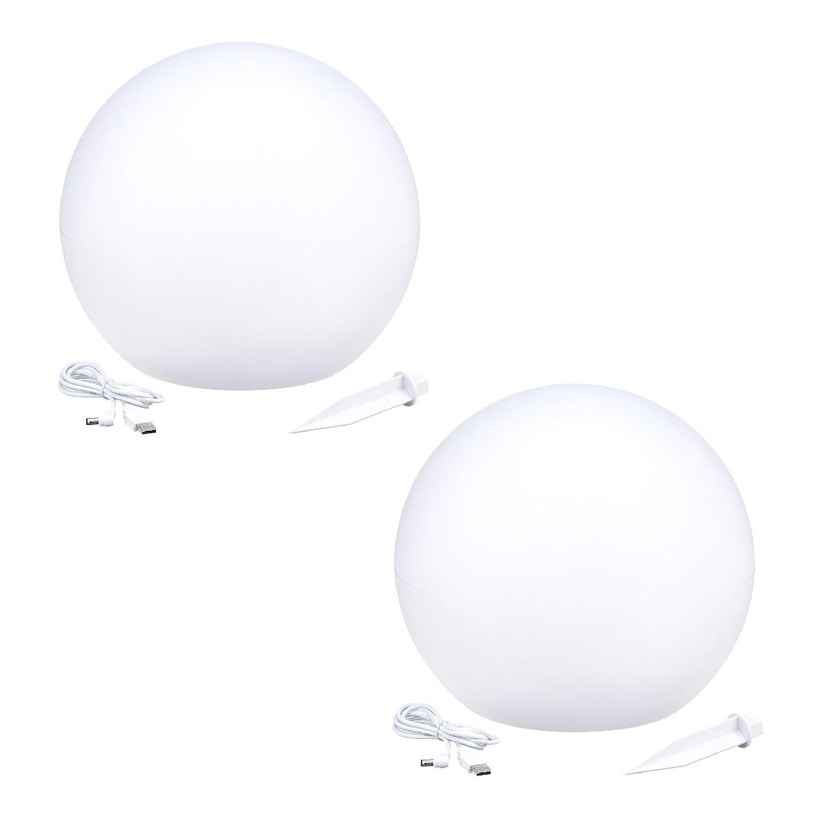 2 Boules lumineuses solaires ∅30cm Blanc Lumisky
