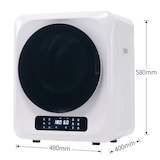 thumbnail of Mini Wäschetrockner 49x43x59cm 3kg Elektrischer Ablufttrockner Wandmontage Energieeffizient mit 6 Programmen Überhitzungsschutz 850W Weiß