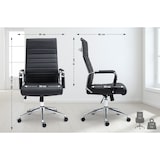 thumbnail of Chaise de bureau Kolumbus cuir véritable Noir