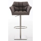 thumbnail of Conjunto de 2 bancos de bar Cobertura em tecido Damaso aço inoxidável/cinza