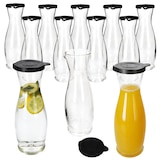 thumbnail of 12x MIA MISURA Wein-Karaffe mit Deckel schwarz 1L geeicht Glas-Krug Saft Wasser