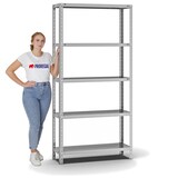 thumbnail of PROREGAL Fachbodenregal Schraubsystem | Grundregal | HxBxT 200x100x30cm | 5 Ebenen | Fachlast 350 kg | Beidseitig nutzbar | Verzinkt