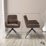 thumbnail of 2er Set Esszimmerstühle Pickett Stoff braun