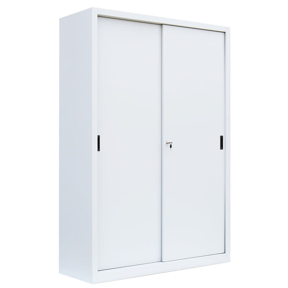 Lüllmann® Schiebetürenschrank, 5 OH, 1950 x 1200 x 450 mm, signalweiß