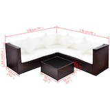 thumbnail of vidaXL 4-tlg. Garten-Lounge-Set mit Kissen Poly-Rattan Braun