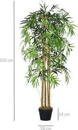 thumbnail of Bambú Artificial con Maceta Planta de Hojas Realistas Decorativa Ø18x150cm Verde