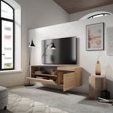 thumbnail of Wohnzimmer-TV-Schrank, Viel Stauraum, 150x35x45cm, Für TV-Geräte bis 65“, Hängend, Moderner Stil, Eiche und Schwarz _ 53_3