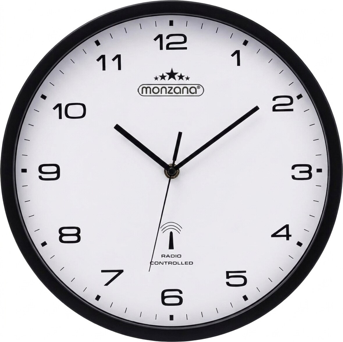 Monzana Funk Wanduhr Funkuhr 31cm Schwarz Weiß