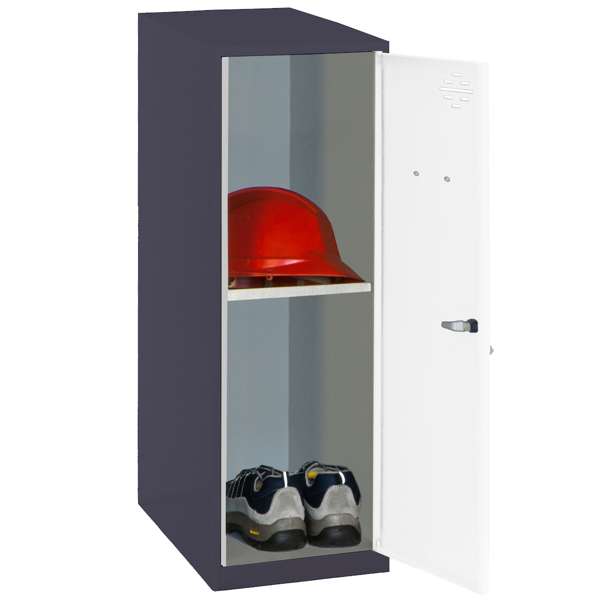 SimonRack Armadietto Piccolo Spogliatoio in metallo Bas 915x300x500, 1 Porte, Con separatore interno, Antrazite/Bianco - Simonlocker