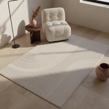 thumbnail of Teppich Wohnzimmer Boho Pflegeleicht Waschbar Schlafzimmer OEKO-TEX Creme 120x170 cm Fußbodenheizung geeignet – LAVAREDO von Kadima Design