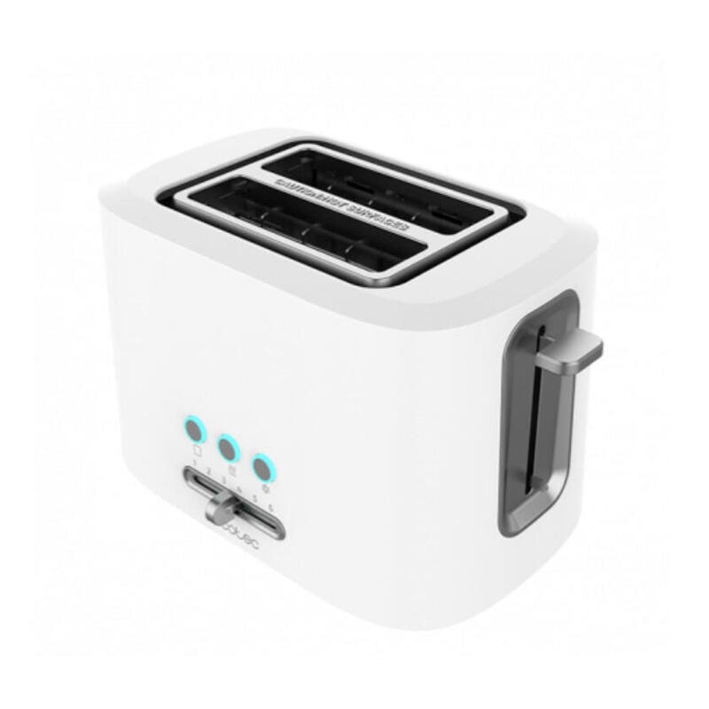 Tostadora cecotec toast&taste 9000, vertical 2 ranuras 980w blanco