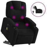 thumbnail of Décoshop26 - Fauteuil de relaxation fonction massage et inclinable fonction de levage électrique en tissu noir DEC027810