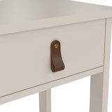 thumbnail of WellHome - Nachttafeltje met 1 lade en metalen of leren handgreep in kleur Beige-grijs 40 x 35 x 71 cm - Guadalquivir