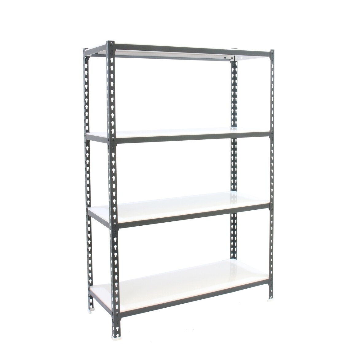 SimonRack Metallregal, 1500x1200x300 mm, 4 Ebenen, Metallboden, 200 kg Biegepunkt, Anthrazit/Weiss - Simonclick