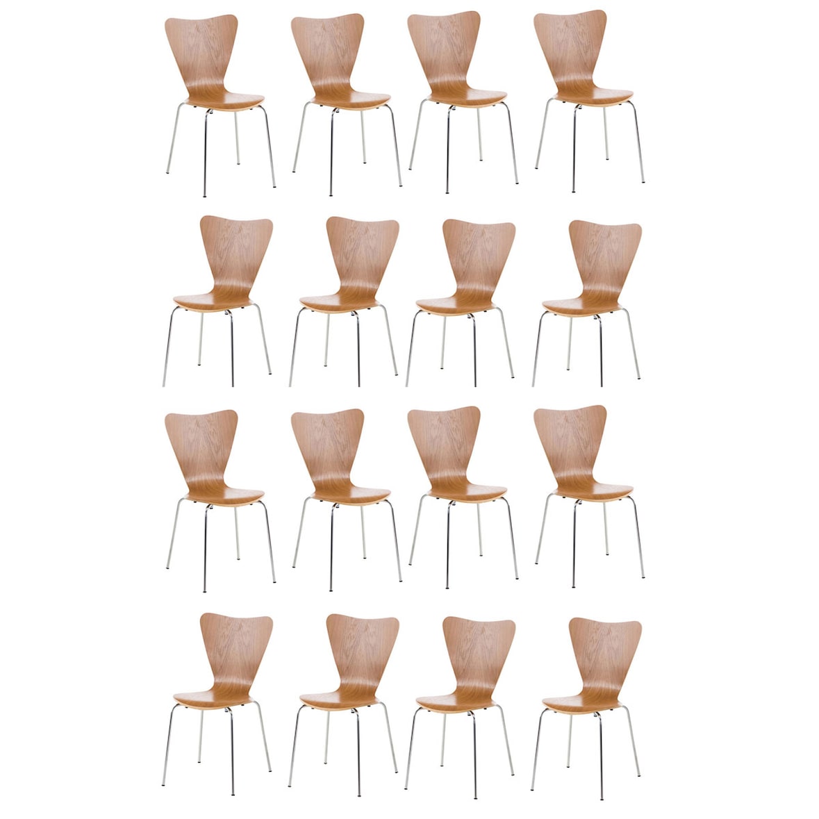 Set 16 Sedie Impilabili Calisto Rovere