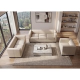 thumbnail of Conjunto de sofás 3-2-1 Conjunto de sofás Sofá Lounge Lille ~ imitação de pele, creme