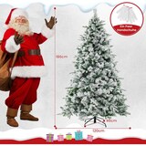 thumbnail of COSTWAY 180 cm künstlicher Weihnachtsbaum mit Schnee und Beleuchtung, Weihnachtsbaum mit 250 warmweißen LED-Lichtern