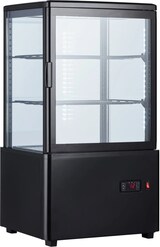 thumbnail of Getränke- und Gebäck-Kühlvitrine 58 Liter 4-seitig verglast schwarz +2/+10 °C 44,7x40x81,9h cm  Bullet points