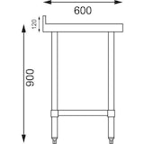thumbnail of Vogue Edelstahl Arbeitstisch Mit Aufkantung Und Regalboden 60X60 Cm