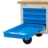 thumbnail of PROREGAL Mobile Werkbank Rhino mit Ablagefach + 4 Schubladen | HxBxT 83x130x60cm | Traglast 500kg | Lichtgrau/Lichtblau