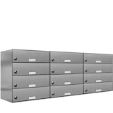 thumbnail of AL Briefkastensysteme 12 Fächer Premium Edelstahl Durchwurf Briefkasten Anlage für Post Post A4, modern, robust, wetterfest, Artikelnummer: 132V12DZ3