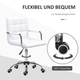 thumbnail of Bürostuhl Drehstuhl höhenverstellbar 99x53x54 cm ergonomischer Chefsessel mit Armlehnen und Rollen Kunstleder Weiß für Büro Homeoffice
