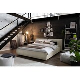 thumbnail of KAWOLA Bett CARLO Polsterbett Stoff taupe 200x200cm