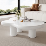 thumbnail of Wolkenförmiger Couchtisch aus MDF, 97x67x32 cm, moderner Hochglanz Sofatisch, leicht und pflegeleicht, Wohnzimmer Möbel, Weiß