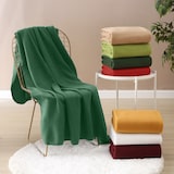 thumbnail of Polar Fleecedecke 130x160 OEKO-TEX ca. 400g Gewicht, mit Antipilling & Kettelrand - Farbe dunkelgrün