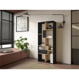 thumbnail of Librería estantería, 67x31x162cm, Con Almacenaje, Negro y roble _607_9