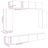 thumbnail of vidaXL 6-tlg. TV-Schrank-Set Wandmontage Altholz-Optik Holzwerkstoff