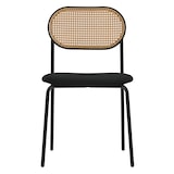 thumbnail of ML-Design Esszimmerstühle 4er-Set Schwarz – gepolsterte Rattanstühle mit gebogener Rückenlehne und Netzdesign, Metallbeine, ergonomisch, ideal für