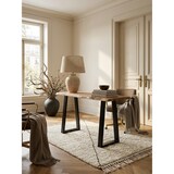 thumbnail of Konsolentisch GAYA Massivholz Akazie, Schreibtisch 120 cm breit im Landhaus-Stil, Schminktisch mit Design, Sekretär mit 2 Metallbeinen, Echt-Holz