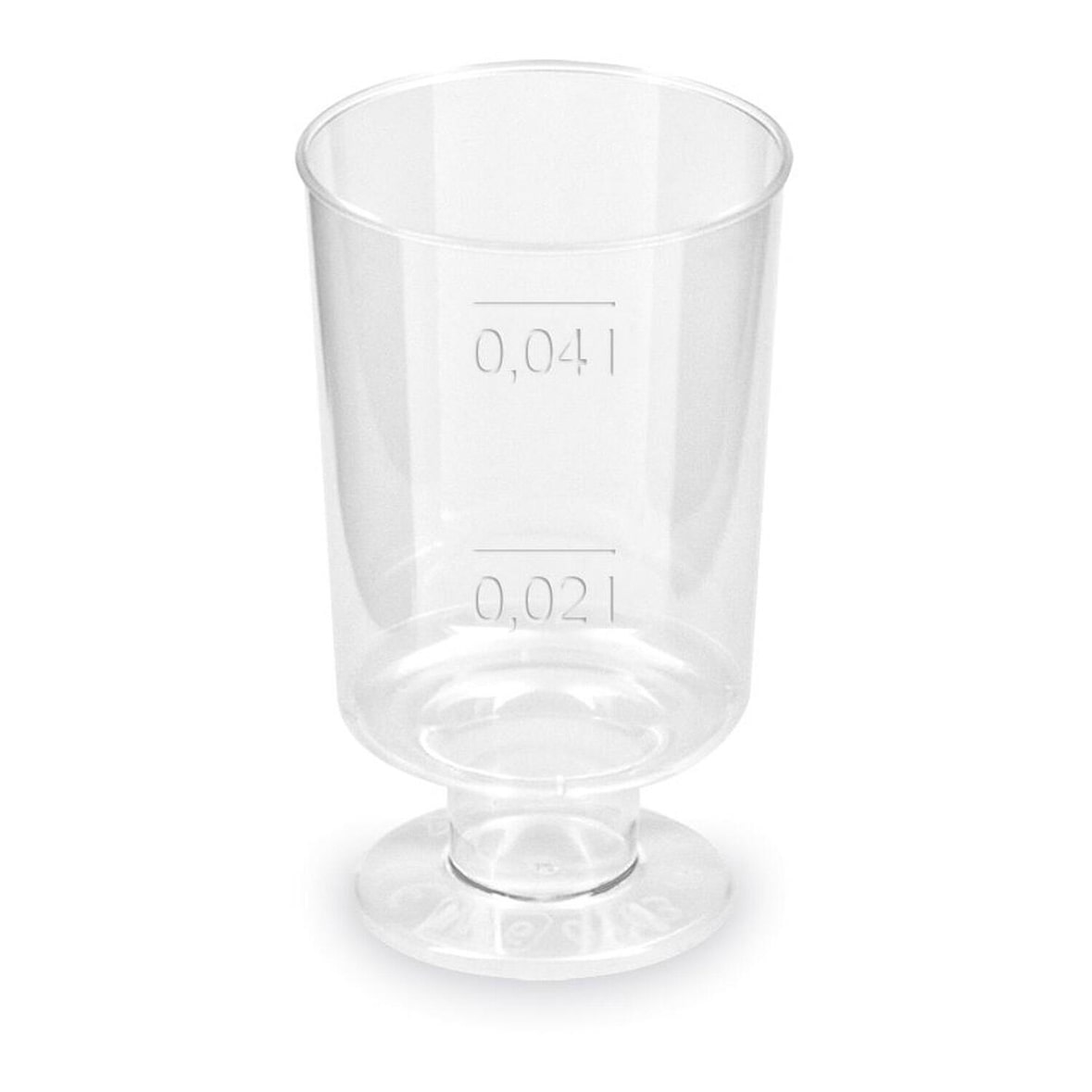 200x Schnapsglas mit Fuß Premium glasklar Shotgläser mit Eichstrich 2cl/4cl