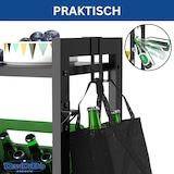 thumbnail of DanDiBo Getränkekistenregal 4 Kisten mit Ablagefläche Rollen Haken Metall Schwarz 96651 Getränkeregal Kistenregal Getränke Regal