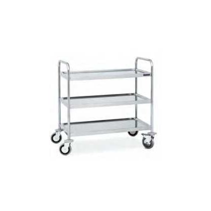 Carro de Servicio Acero Inox 3 Estantes Distform