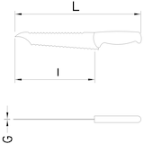 thumbnail of Cuchillo cocinero especial para alimentos congelados 260x33x2,2 mm.