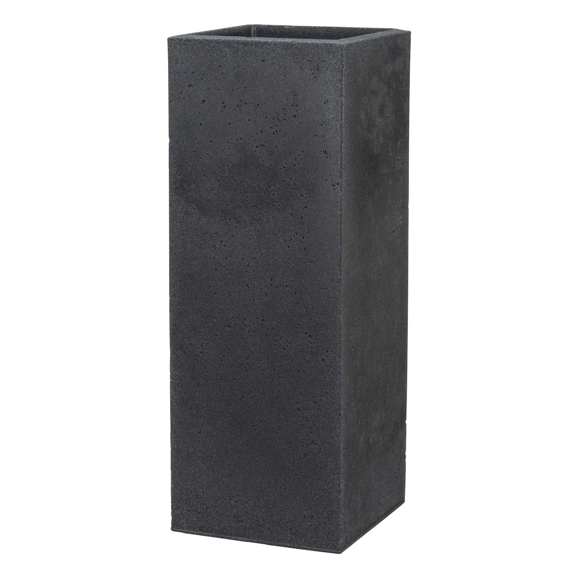 Scheurich C-Cube High 70, vase/pot à fleurs/jardinière, carré, coloris: Stony Black, fabriqué avec du plastique recyclé, pour l’extérieur